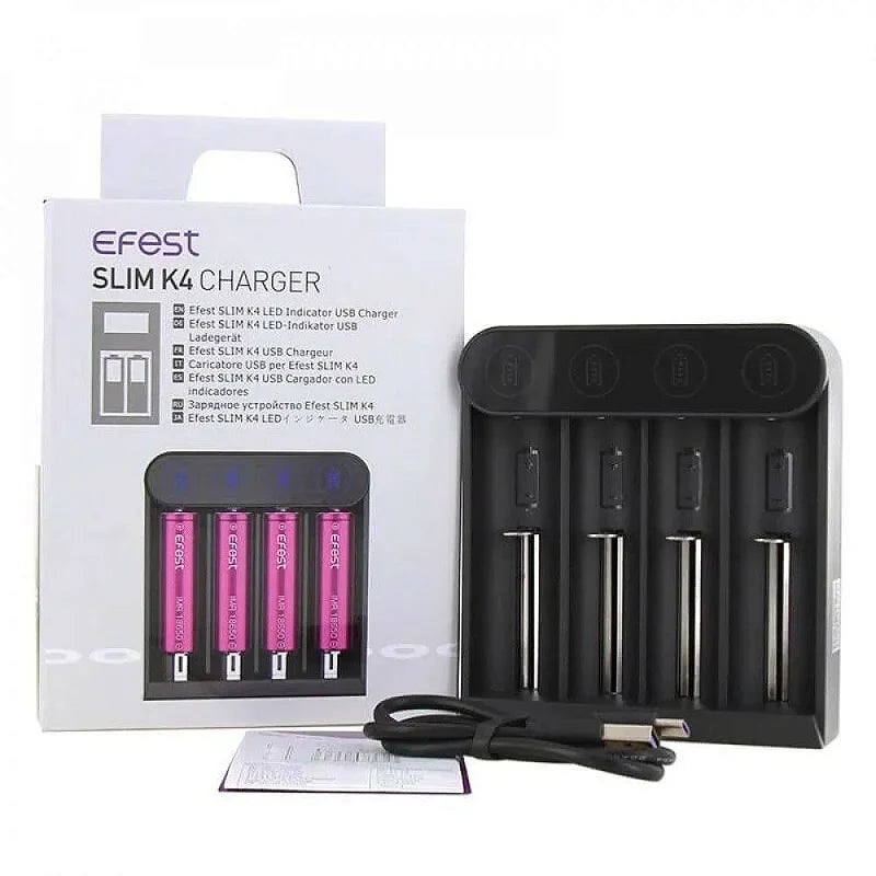 Cargador Efest SLIM K4 - 4 Baterias